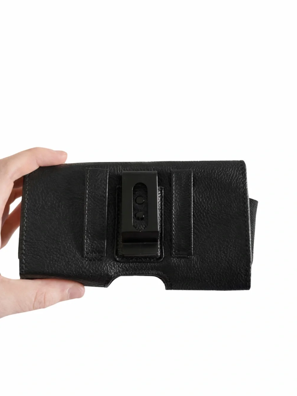 Black Leather Phone Wallet Case